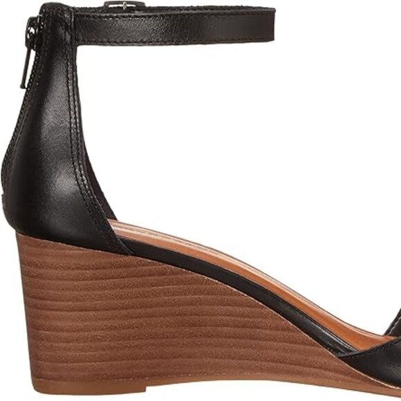Lucky Brand Jodella Wedge Sandal Black Leather - Picture 6 of 8